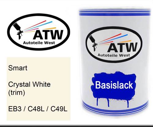 Smart, Crystal White (trim), EB3 / C48L / C49L: 500ml Lackdose, von ATW Autoteile West.